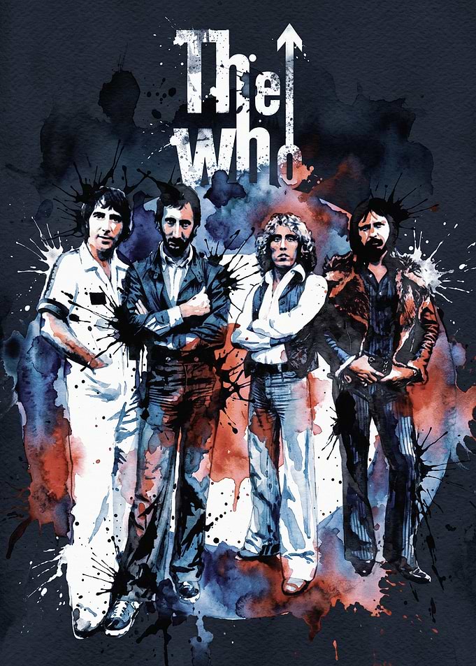 The Who Watercolor Band Portrait