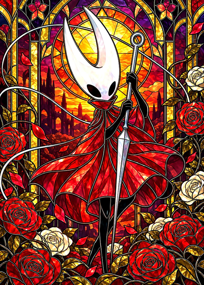 Hornet Stained Glass Hollow Knight Art