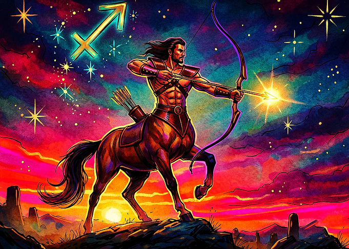 Sagittarius Zodiac Centaur Art Post