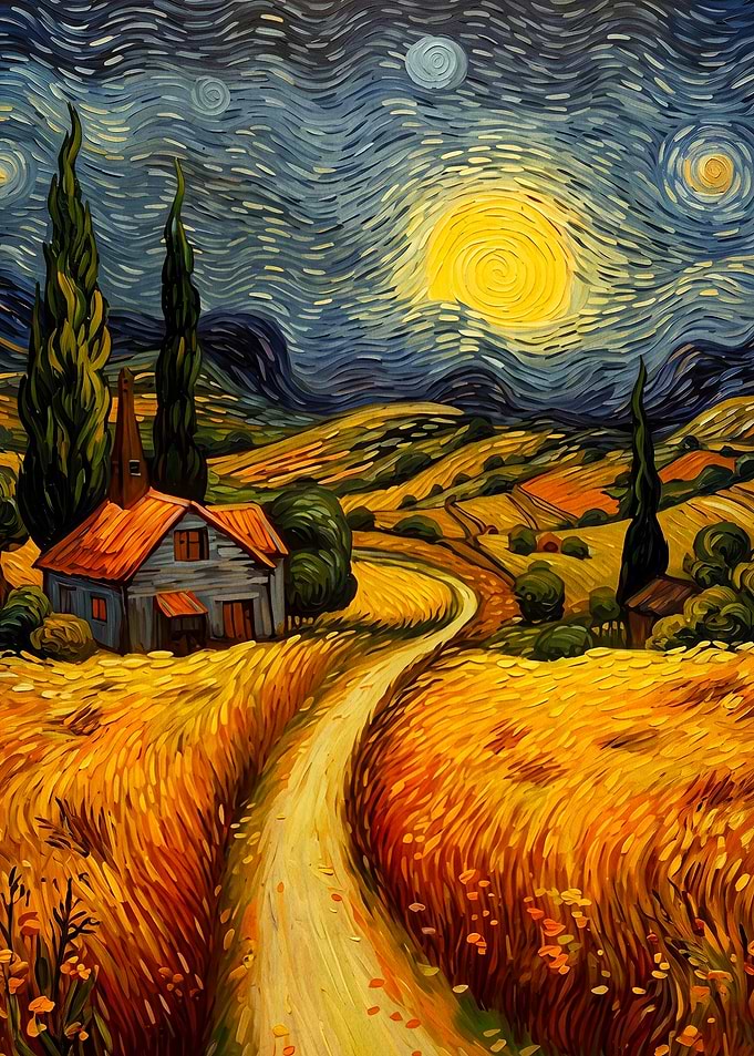 Country Road Swirl Impasto Art