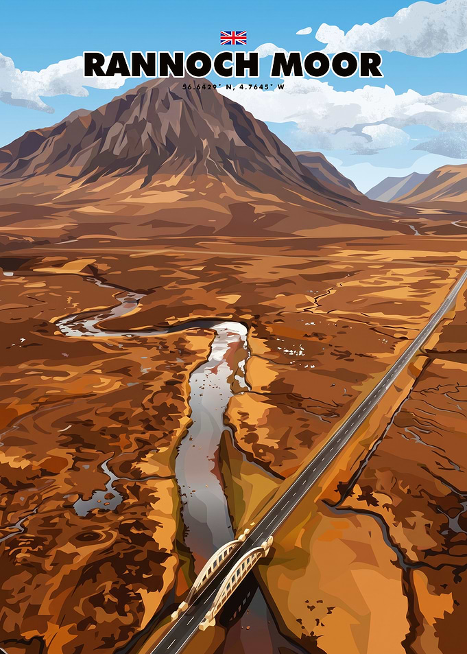 Rannoch Moor Scotland Travel Poster