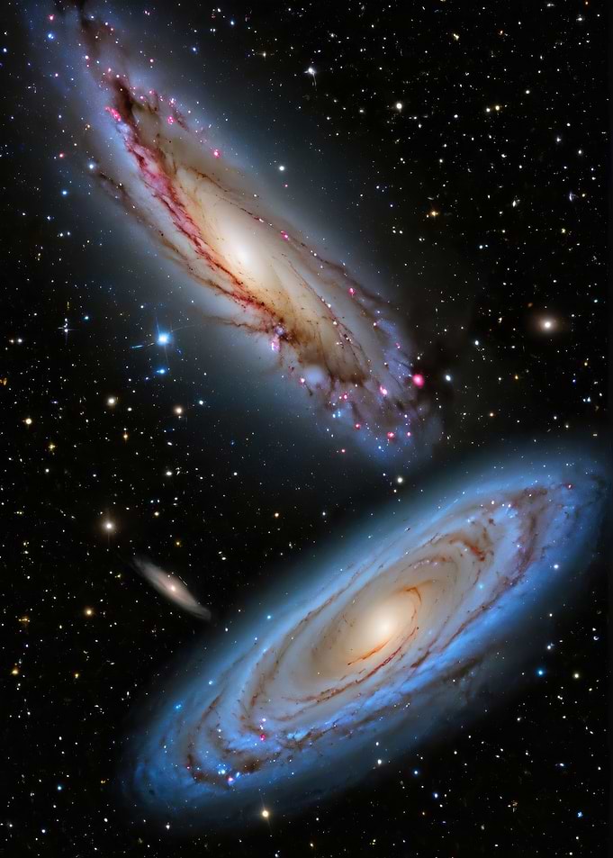 Two Spiral Galaxies in Deep Space