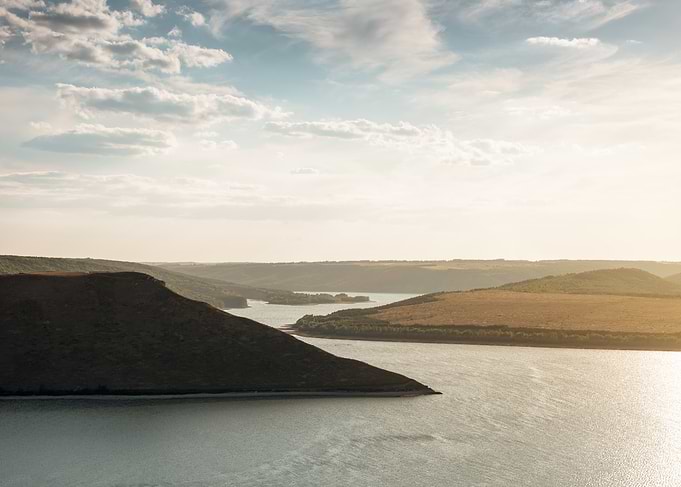 Scenic River Canyon at Sunset