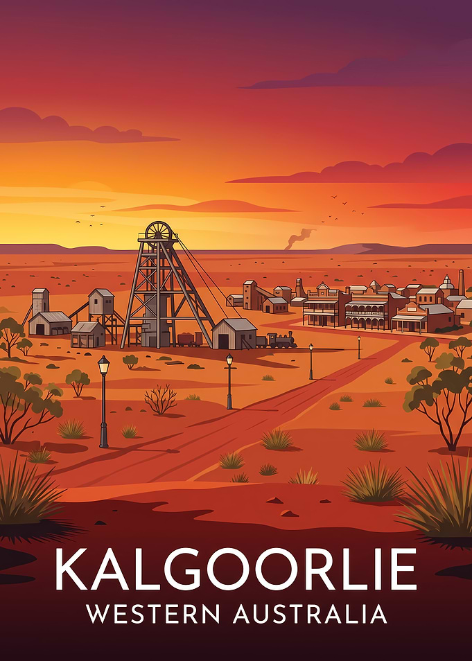 Kalgoorlie Western Australia Travel Poster