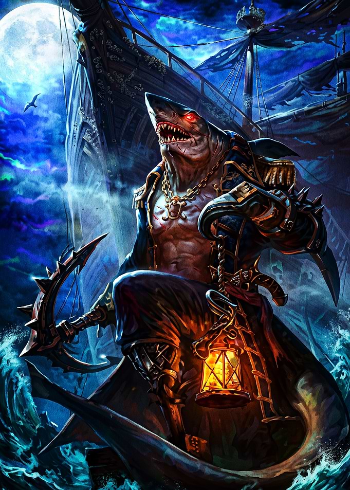 Shark Pirate Captain on Ghost Ship