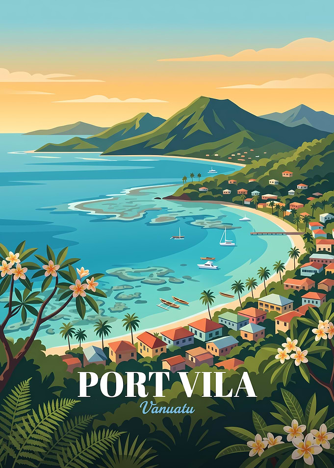 Port Vila Vanuatu Travel Poster