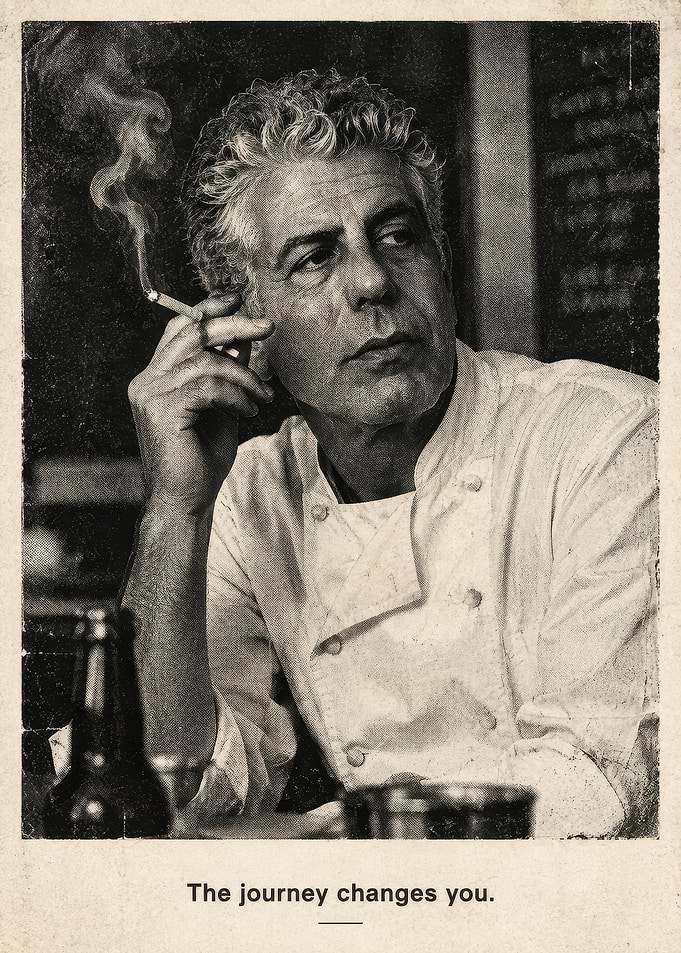 Anthony Bourdain Vintage Portrait Poster