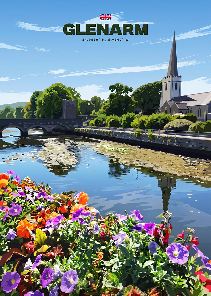 Glenarm Northern Ireland Travel Poster