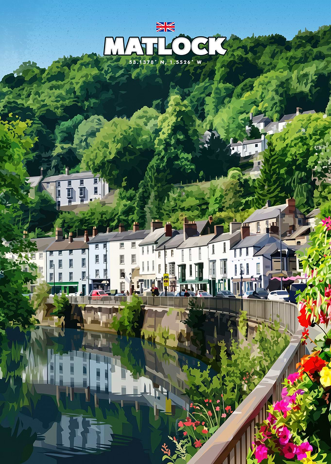 Matlock Derbyshire Travel Poster