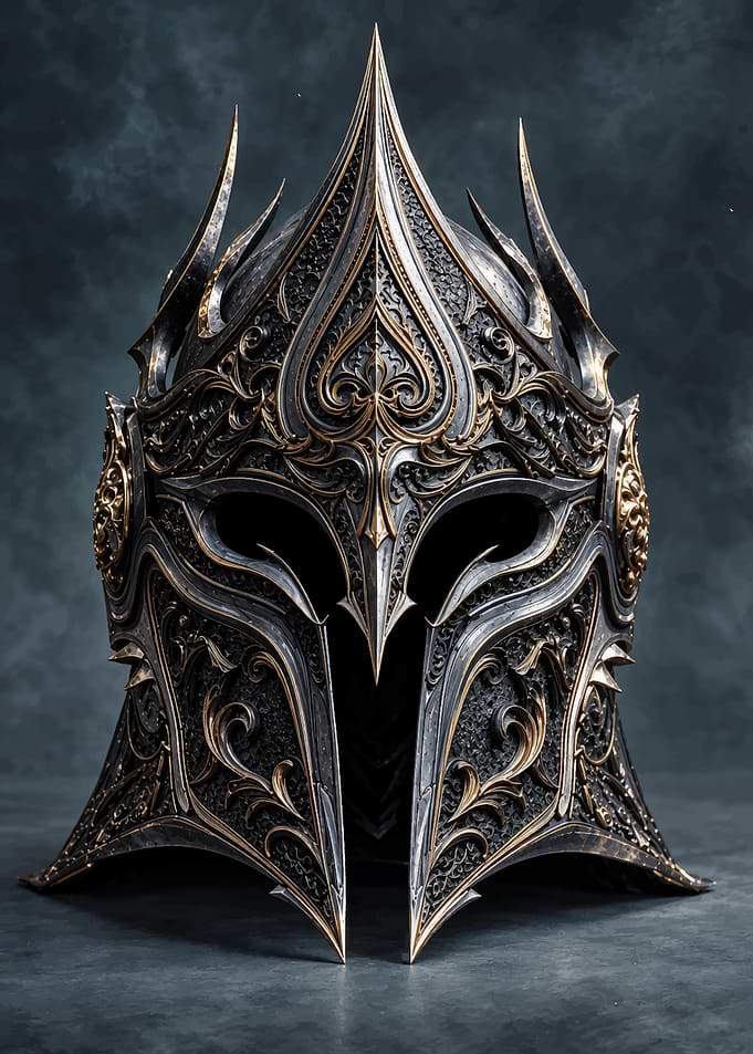 Ornate Fantasy Knight Helmet