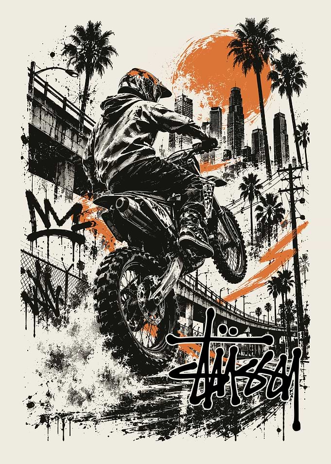 Stüssy Motocross Urban Sunset Graphic
