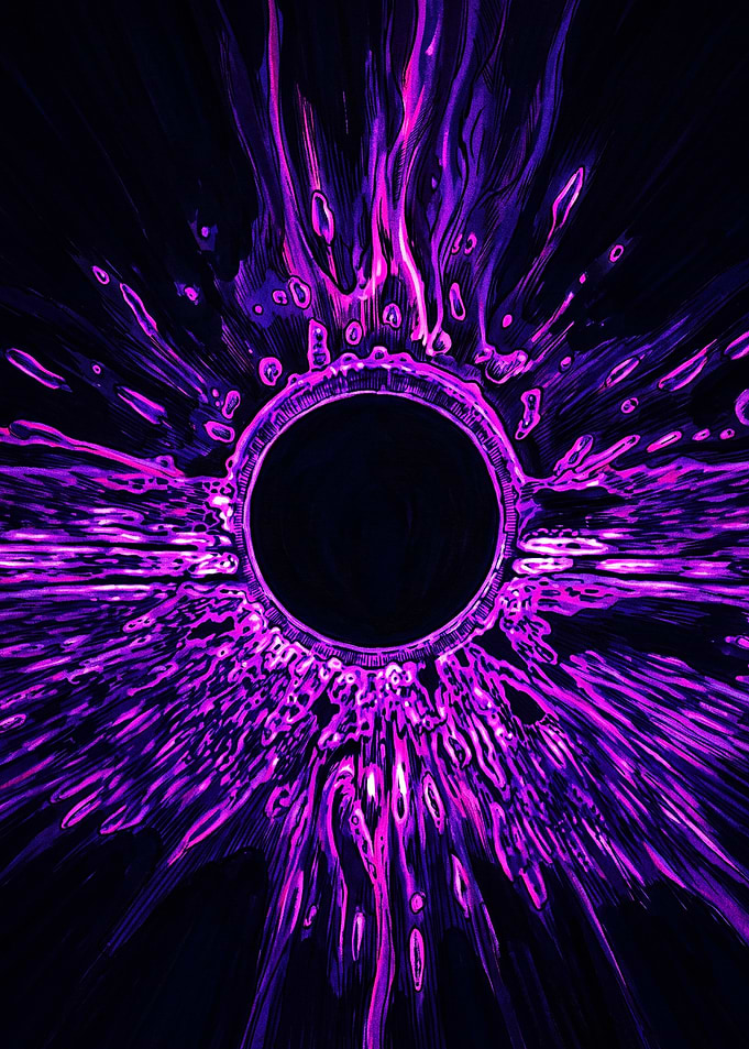 Abstract Purple Cosmic Black Hole