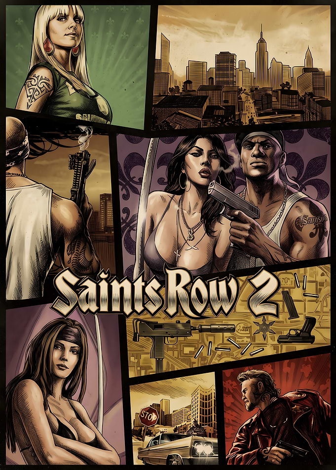 Saints Row 2 Comic Style Poster