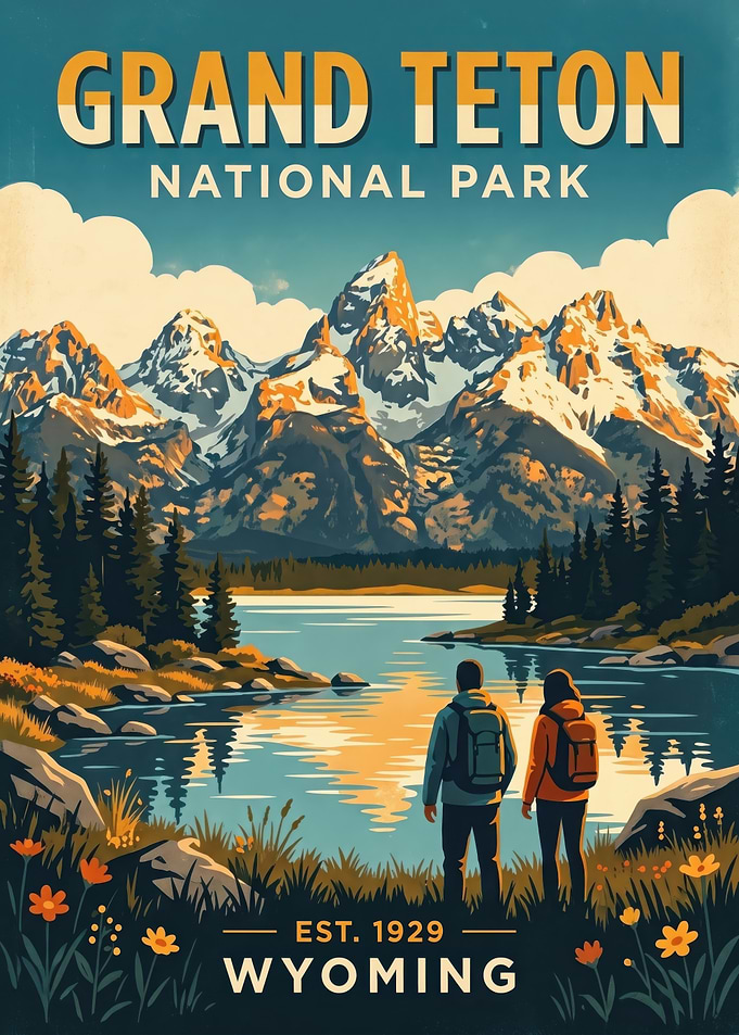 Grand Teton National Park Vintage Poster