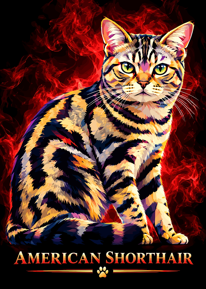 American Shorthair Cat Pop Art