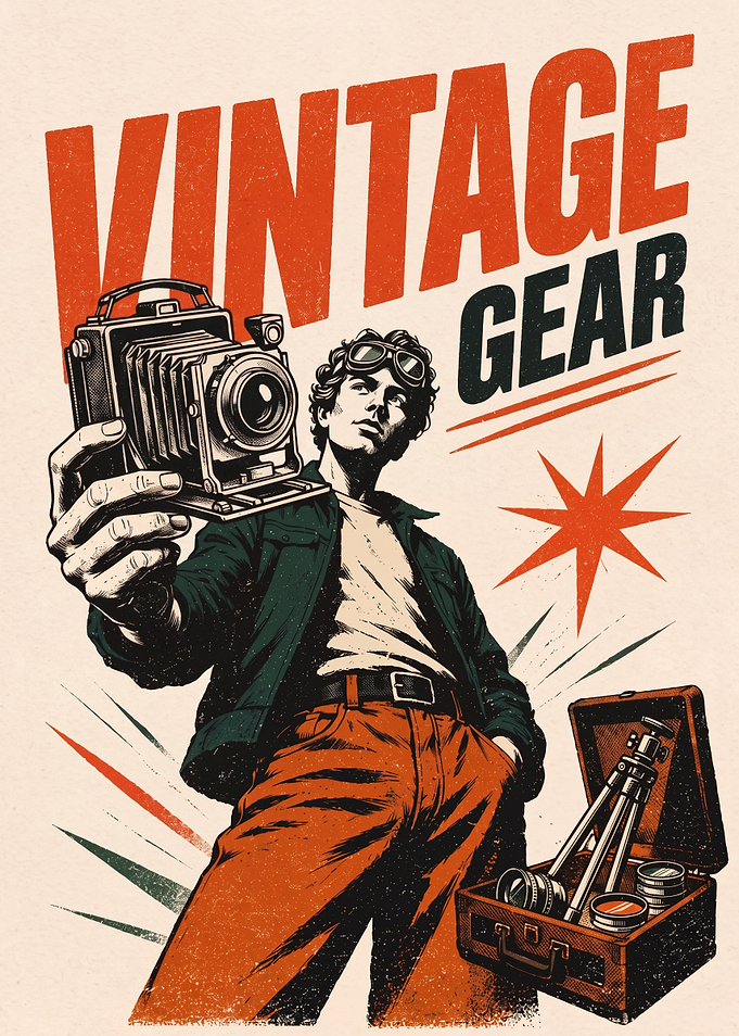 Vintage Gear Photography Poster