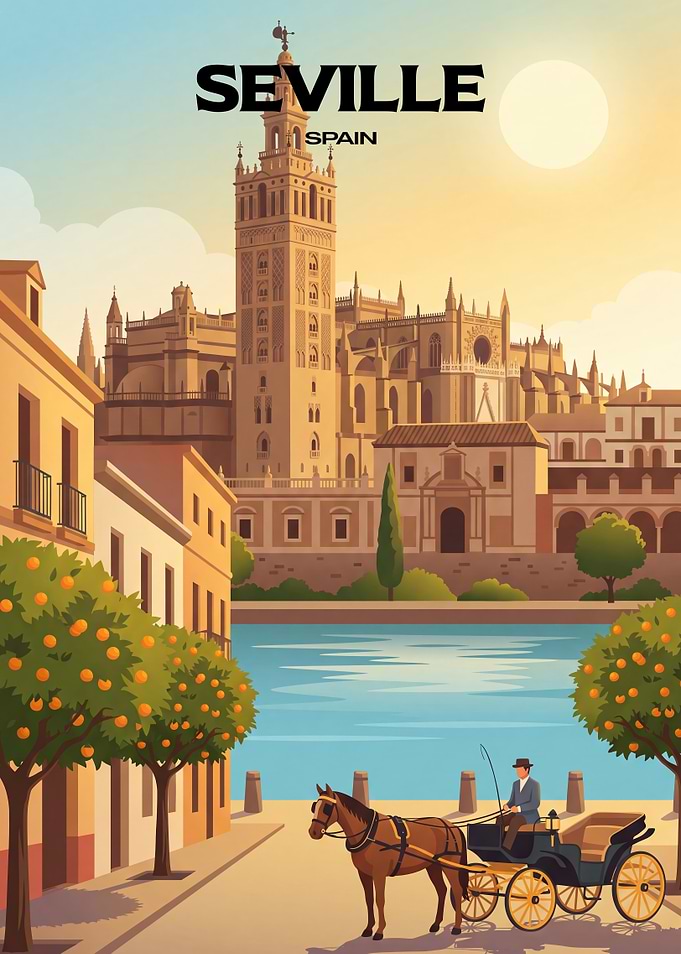Seville Spain Travel Poster