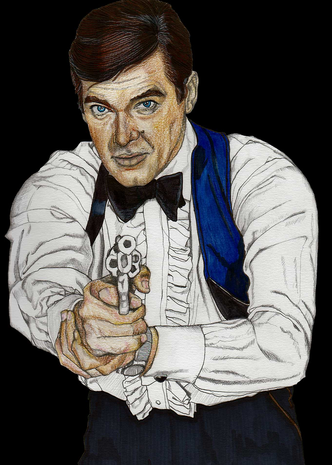 Roger Moore as James Bond Portrait