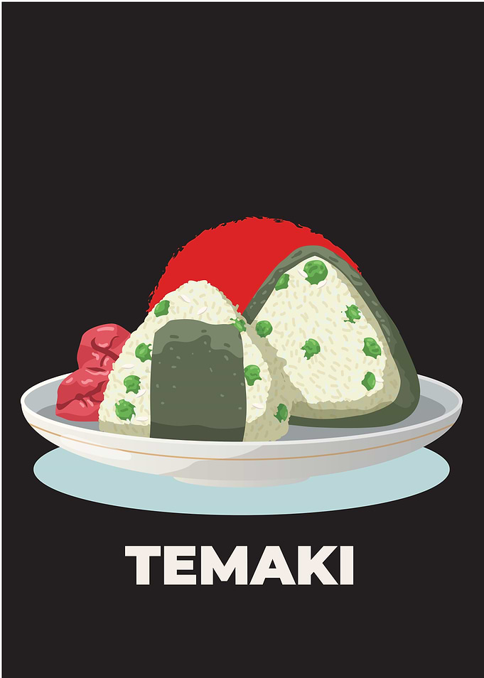Minimalist Temaki Sushi Illustration