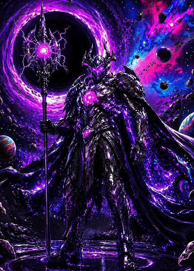 Cosmic Void Knight with Staff