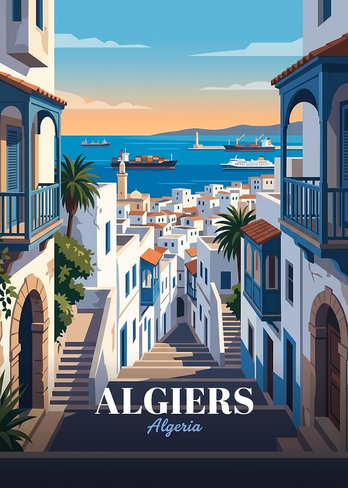 Algiers Algeria Travel Poster