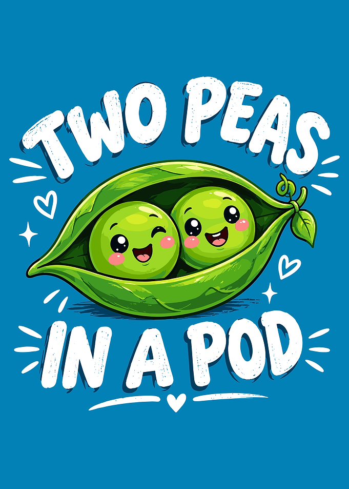 Two Peas in a Pod Illustration