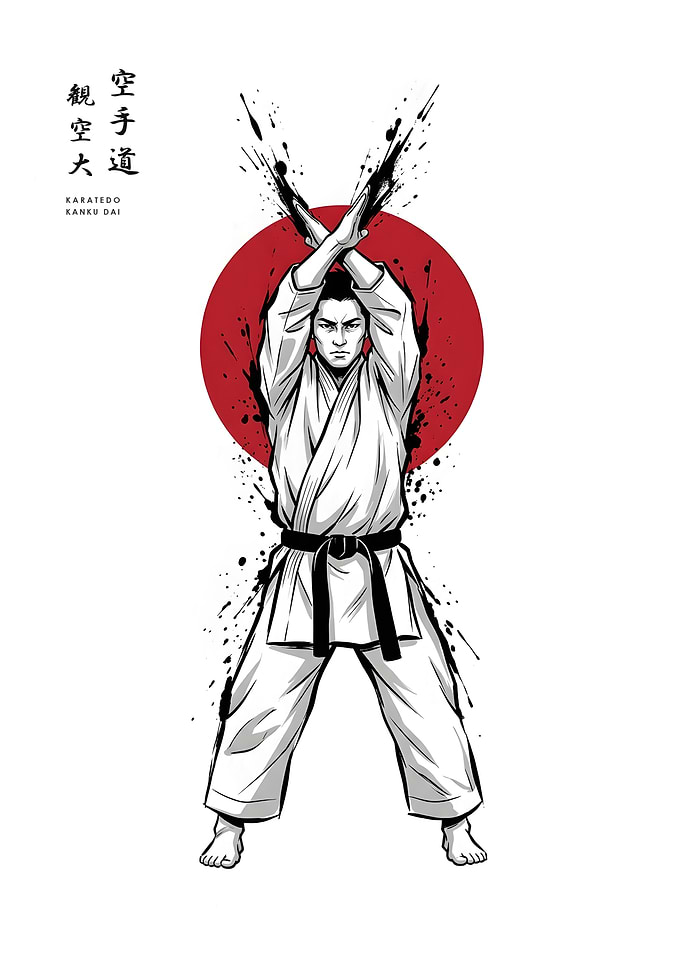 Karate Kanku Dai Martial Arts Illustration