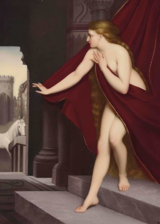 Lady Godiva Peering from Balcony