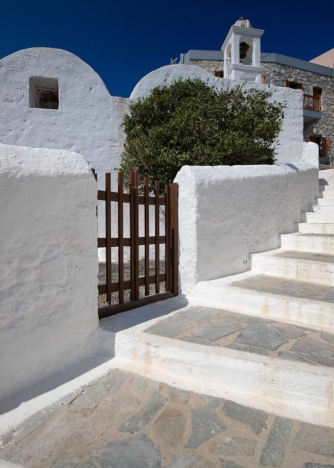 Traditional Greek Island Church Entrance