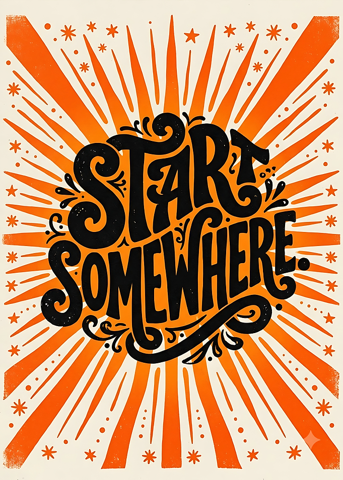 Start Somewhere Inspirational Typography Poster