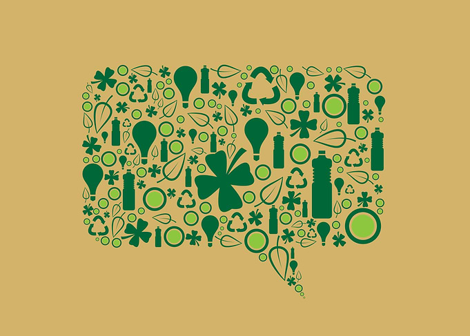 Eco-Friendly Green Speech Bubble Collage