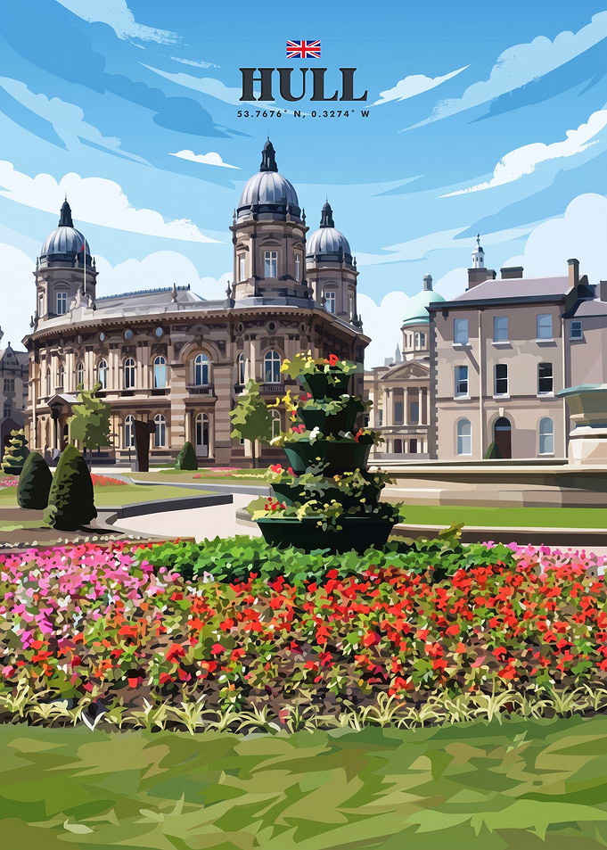 Hull Cityscape Travel Poster