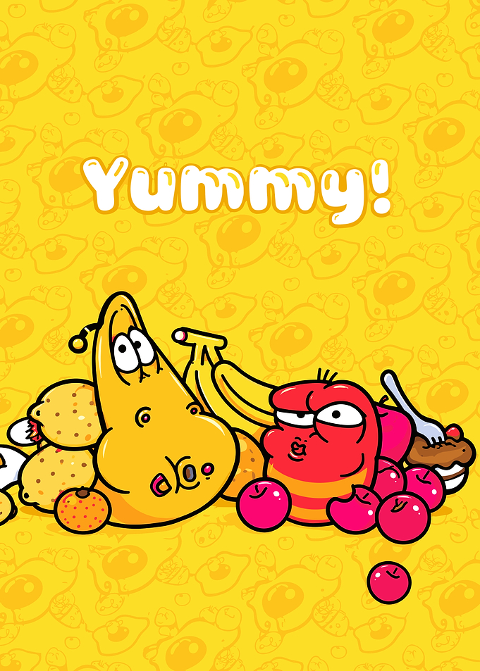 Yummy Cartoon Fruit Illustration