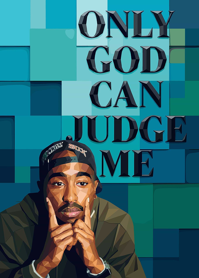 Tupac Shakur Low Poly Art