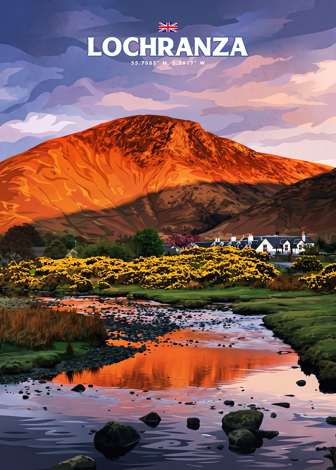 Lochranza Scotland Travel Poster