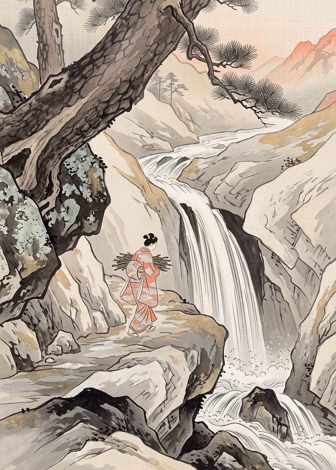 Nihonga Waterfall Path at Dawn