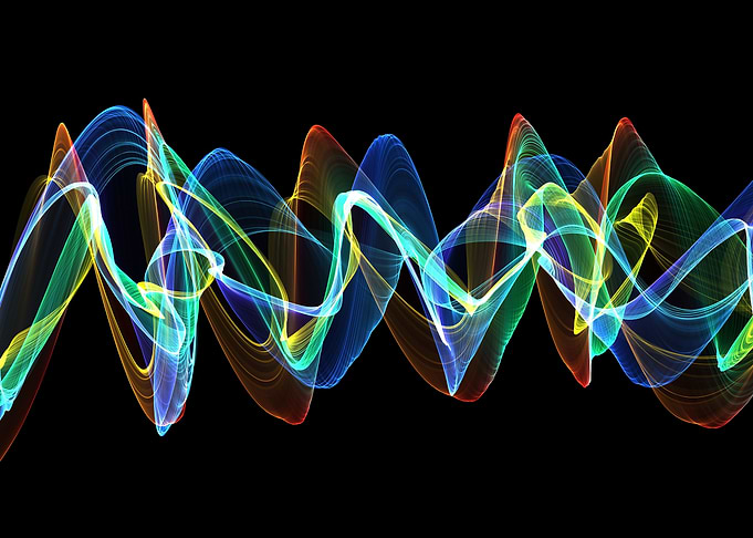 Abstract Colorful Light Wave Pattern