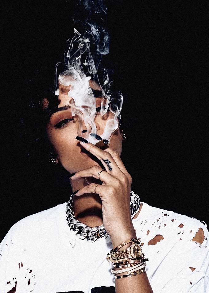 Rihanna Smoking Portrait