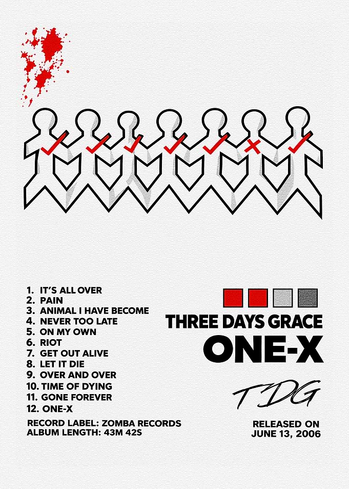 Three Days Grace One-X Album Poster