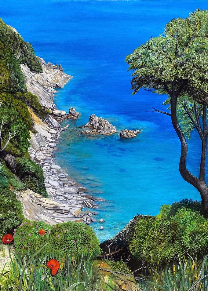 Coastal Mediterranean Landscape Painting