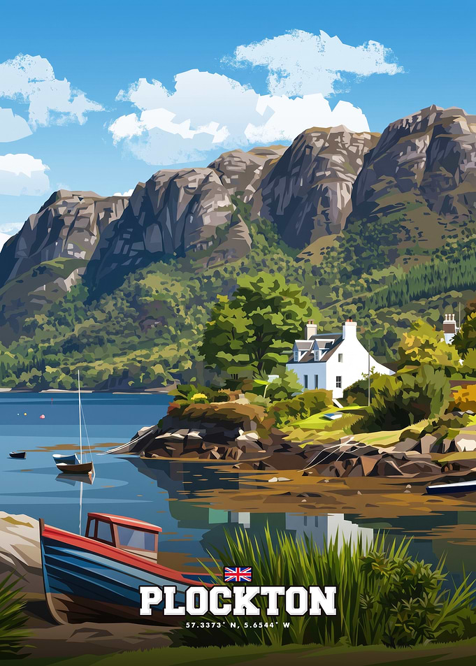 Plockton Scotland Travel Poster