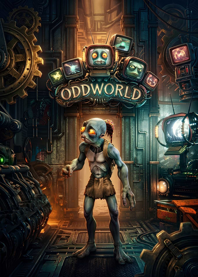 Oddworld Abe Industrial Setting Poster