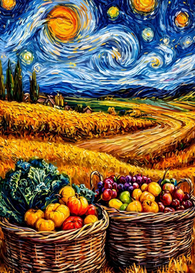 Harvest Night Landscape Post