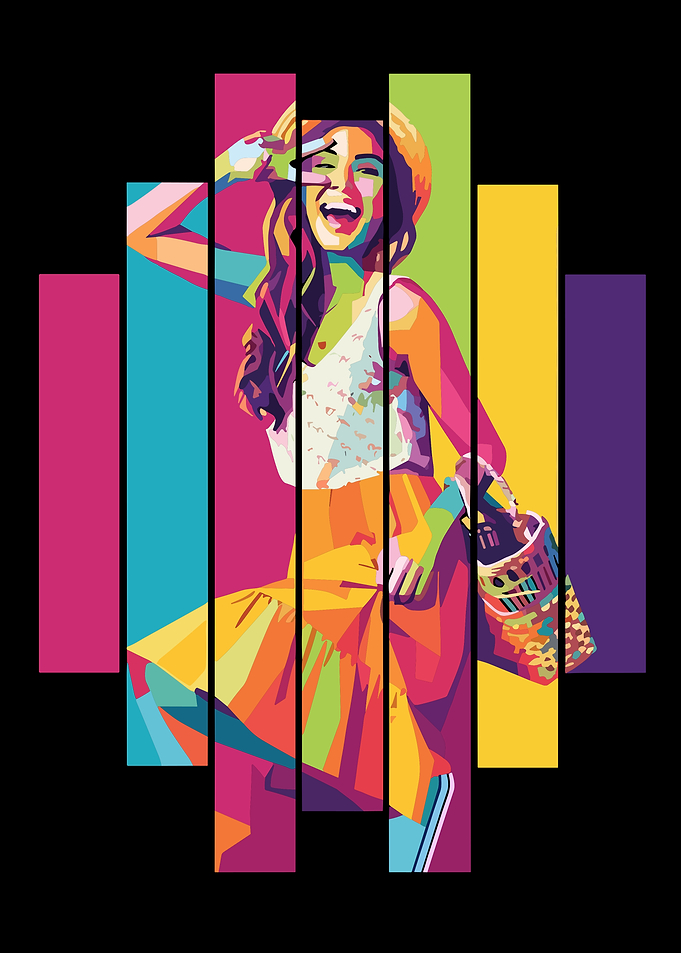 Colorful Pop Art Woman Portrait