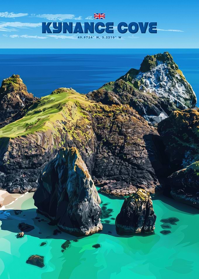 Kynance Cove Travel Poster