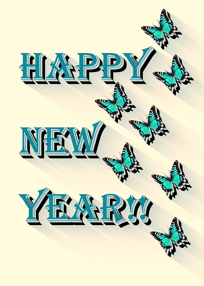 Happy New Year Butterfly Greeting