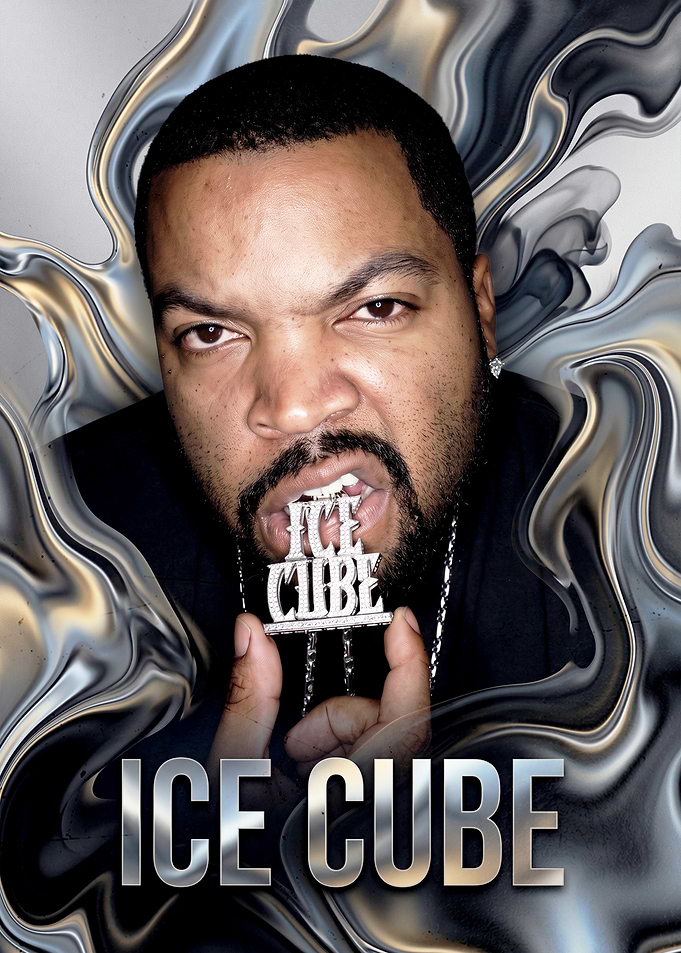 Ice Cube Portrait with Liquid Background