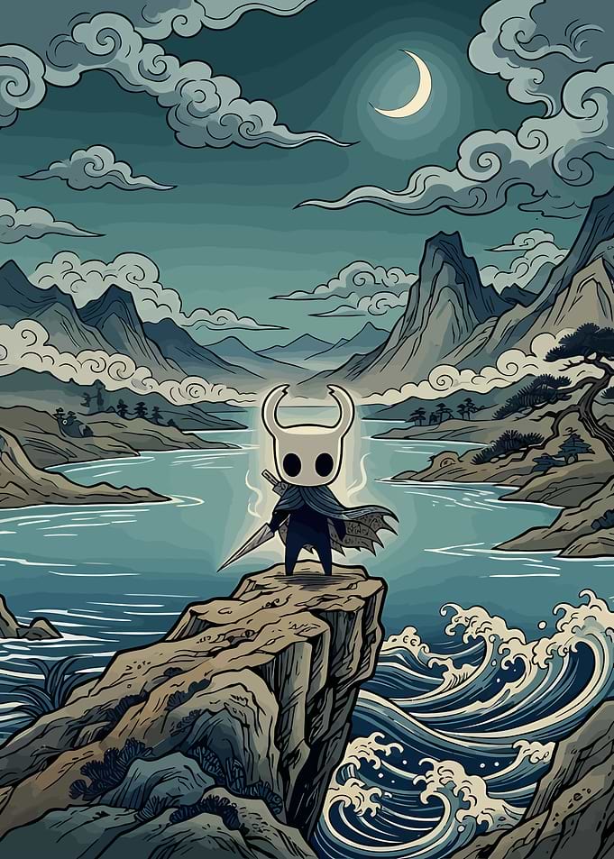 Hollow Knight Ukiyo-e Landscape