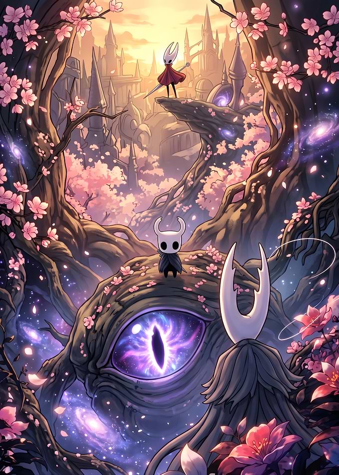 Hollow Knight Characters in Dreamy Forest