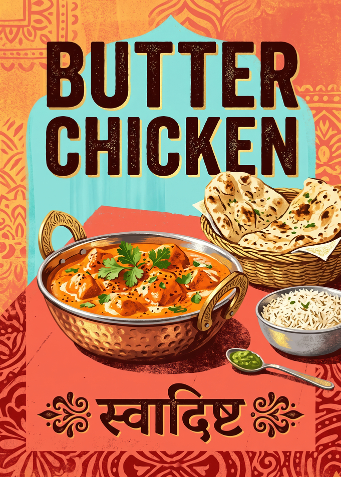 Butter Chicken Indian Food Poster